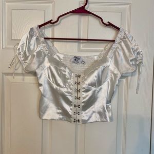 White satin top